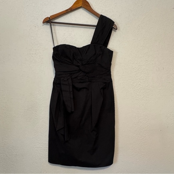 x revolve one shoulder lace mini dress in black Anne Klein Plus Size Classic Wrap Dress - Black main image 0